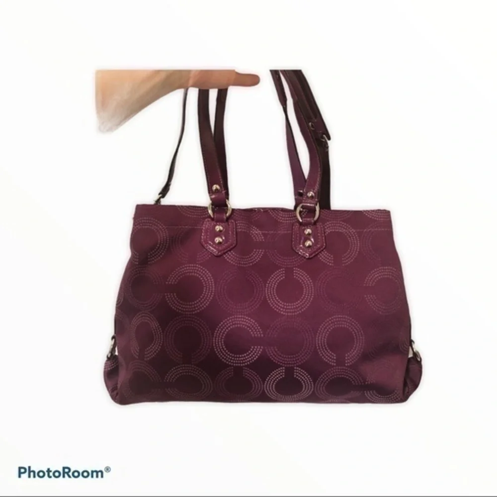 Coach Ashley y2k signature purple dotted Op Art bag  F20049